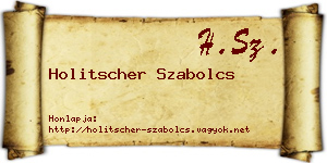 Holitscher Szabolcs névjegykártya